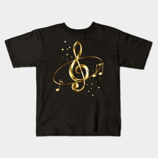 Golden Musical Key Kids T-Shirt